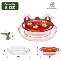 Kingsyard Window Hummingbird Feeder With Ant Moat  Strong Suction Cup Hummingbird Feeders For Outdoors - 8 Oz Leak Proof & 5 Bee Proof Feeding Ports  Red