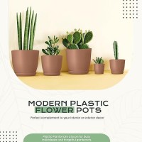 Utopia Home Plant Pots Indoor With Drainage 76665348 Inches Home Decor Flower Pots For Indoor Planter Plastic Plant