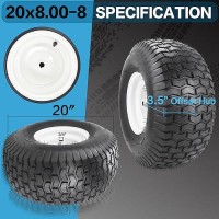 20X8008 Lawn Mower Tires With Rim 4 Ply Tubeless Tractor Turf Tire 34 Borehole 35 Offset Hub 316 Keyway For Ridin