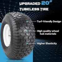 20X8008 Lawn Mower Tires With Rim 4 Ply Tubeless Tractor Turf Tire 34 Borehole 35 Offset Hub 316 Keyway For Ridin