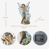 Suyorpe Garden Fairy Decor Solar Outdoor Statues Fairy Garden Accessories Fairy Figurine For Outside Garden Gifts Resin Orname