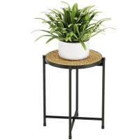 Bamworld Rattan Plant Stand Indoor Round Corner Plant Table For Plants Small Flower Pot Stands Side Table For Living Room Bedro