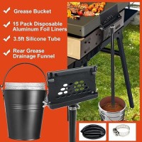 Whaleme Rear Grease Drainage System For Blackstone Griddle Buddle With Drip Grease Bucket Enclosed Grease Catcher Funnel And Gr