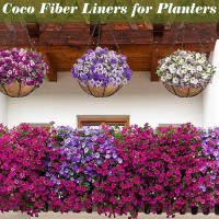 Zeedix 4Pcs 14 Inch Coconut Liners For Planters Round Hanging Basket Liners 100 Natural Coco Coir Basket Coco Replacement Line