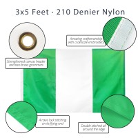 Anley Everstrong Series Nigeria Flag 3X5 Foot Heavy Duty Nylon Embroidered And Sewn Stripes 4 Rows Of Lock Stitching Niger