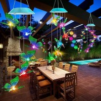 Toodour Solar Wind Chimes Outdoor  Solar Butterfly Gifts For Mom Grandma Wife Girls Women  Color Changing Solar Lights  Waterproof Decorative Mobiles For Mothers Day Patio Window Garden Yard Decor