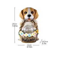 Mwfjbzxr Solar Dog Statues For Garden Decor Pet Dog Sculpture With Solar Flower Basket Garden Art Outdoor Statue With Solar Glow