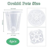 Pavtner Orchid Pot 6.3Inch 4 Pack  Clear Platics Orchid Pots With Holes  Planter Pot For Repotting Orchids And Other Flowers