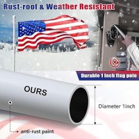 Coconut Flag Pole For House 5Ft Outside Metal Flag Pole With Tangle Free Flag Pole Rings Heavy Duty Flagpole For Porch Truck