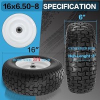 16X6508 Lawn Mower Tires With Rim Flat Free Tractor Turf Tire With 34 Iron Bushing 3 Centered Hub For Riding Lawn Mowe