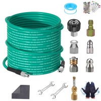 Sitimimil 150Ft Sewer Jetter Kit For Pressure Washer 14Npt Drain Cleaner Hose 5800Psi With Adapter Corner Rotating Button Nose