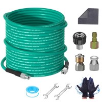 Sitimimil 25Ft Sewer Jetter Kit For Pressure Washer 14Npt Drain Cleaner Hose 5800Psi With Adapter Corner Rotating Button Nose