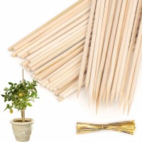 100 Pack 18 Natural Bamboo Plant Stakes Wood Plant Supports Wood Garden Sticks For Plants Tomato Floral Potted Wooden Sign