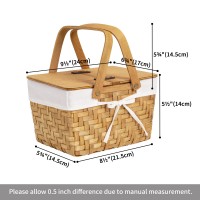 Granny Says Small Picnic Basket For Children Small Basket With Folding Handle Dualflid Lid Natural Woodchip Basket Woven B