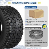 Gicool 2 Pack 16X6508 Lawnmower Tubeless Tire 16X658 For Tractor Riding Lawnmowers 4 Ply Turfv Pattern