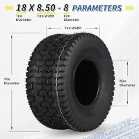 Gicool 2 Pack 16X6508 Lawnmower Tubeless Tire 16X658 For Tractor Riding Lawnmowers 4 Ply Turfv Pattern