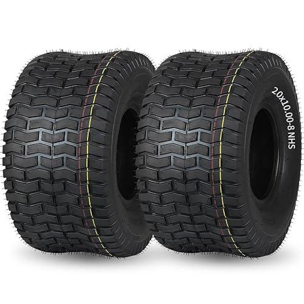 Gicool 2 Pack 20 X 10008 Lawn Mower Tubeless Tire 20X108 For Tractor Riding Lawnmowers 4 Ply Turfv Pattern