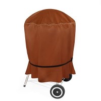 Nettypro Kettle Grill Cover 22 Inch  Heavy Duty Waterproof Outdoor Small Charcoal Grill Cover Round  Brown