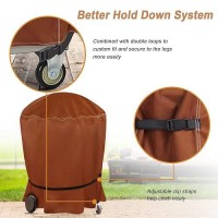 Nettypro Kettle Grill Cover 22 Inch  Heavy Duty Waterproof Outdoor Small Charcoal Grill Cover Round  Brown