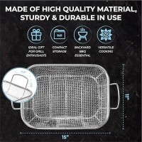 Homi Styes Grill Baskets For Outdoor Grill - 15 X 11-Inch Vegetable Grill Basket - Grill Vegetable Basket With Handles - Rustproof Stainless Steel Mesh Veggie Grilling Basket