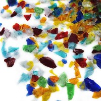 Twinkling High Luster Fire Glass Gravel Stone Glitter Broken Glass Fire Gems Chips Crushed Glass For Fire Pit Crafts Resin Art A