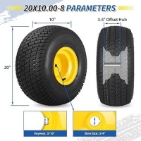 Gicool 20X10.00-8 Lawn Mower Tire And Wheel  3/4