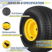 Gicool 20X10.00-8 Lawn Mower Tire And Wheel  3/4