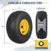 Gicool (2 Pack) 15X6.00-6 Tubeless Tire And Wheel  3