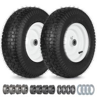 Gicool 16X6508 Riding Lawn Mower Rubber Tire And Wheel 2 Pcs Replacement 16X658Nhs Garden Tractor Lawnmower Tyre With 34