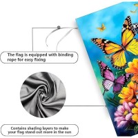 Spring Summer House Flags 28X40 Double Sided Large Butterfly Garden Flag Flower Yard Flags For Outside Butterflies Outdoor Decor