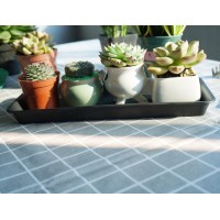 Vuwez 4 Pack Of Plastic Plant Tray Saucer Rectangular 16 Inch Plant Trays Saucers For Indoors Outdoor Plant Water Drip Tray Fo