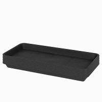 Vuwez 6 Pack Of Plastic Plant Tray Saucer Rectangular 14 Inch Plant Trays Saucers For Indoors Outdoor Plant Water Drip Tray Fo