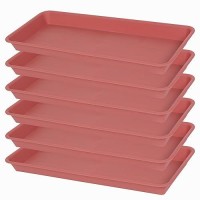 Vuwez 6 Pack Of Plastic Plant Tray Saucer Rectangular Plant Trays Saucers For Indoors Outdoor Plant Water Drip Tray For Flower