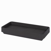 Vuwez 6 Pack Of Plastic Plant Tray Saucer Rectangular Plant Trays Saucers For Indoors Outdoor Plant Water Drip Tray For Flower