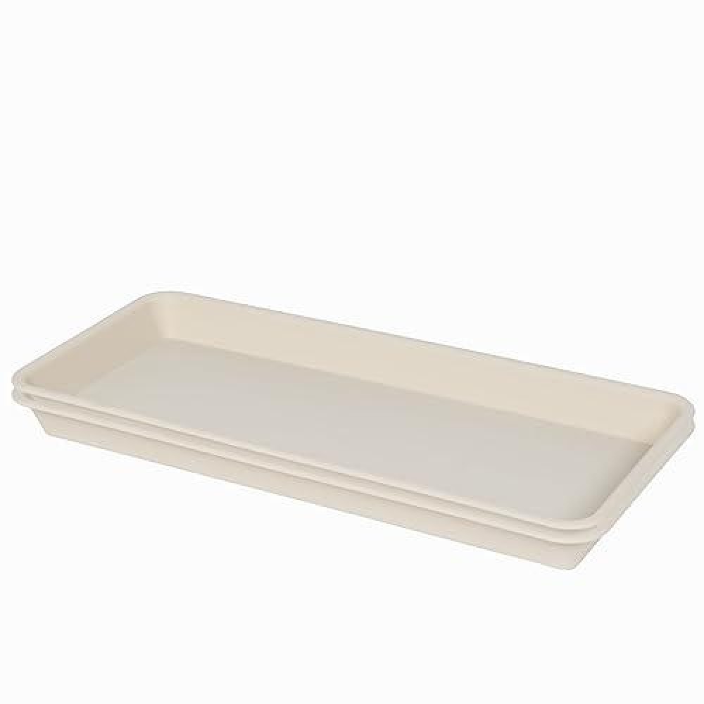 Vuwez 2 Pack Of Plastic Plant Tray Saucer Rectangular 14 Inch Plant Trays Saucers For Indoors Outdoor Plant Water Drip Tray Fo