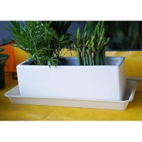 Vuwez 2 Pack Of Plastic Plant Tray Saucer Rectangular 14 Inch Plant Trays Saucers For Indoors Outdoor Plant Water Drip Tray Fo