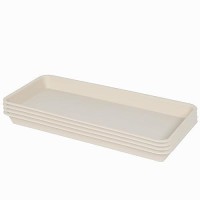 Vuwez 4 Pack Of Plastic Plant Tray Saucer Rectangular 16 Inch Plant Trays Saucers For Indoors Outdoor Plant Water Drip Tray Fo