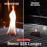 Houswise Fire Starter 50 Pcs - Natural Fire Starters For Indoor & Outdoor  Firestarter For Wood Stove  Fireplace Campfires  Chimney  Grill  Fire Pit  Bbq