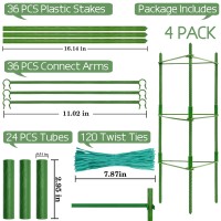 Halatool 4 Pack Tomato Cages For Garden Up To 48In4Ft Adjustable Tomato Cage Garden Stakes Tomato Trellis For Pots Tomato Plan