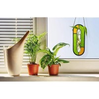 Litmind Stained Glass Plant Propagation Station Hanging Hydroponic Planter Terrarium With 2 Glass Tubes Perfect For Home Ga