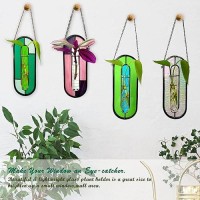 Litmind Plant Propagation Station Hanging Hydroponic Planter Terrarium With Vibrant Stained Glass Suncatcher Elements Perfect