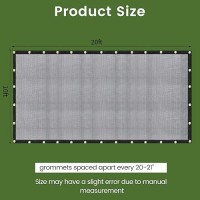 Windscreensupplyco 6070 10 Ft X 20 Ft Mesh Tarpshade Cloth 9Needle Knitted Heavy Duty Black With Grommets For Green House