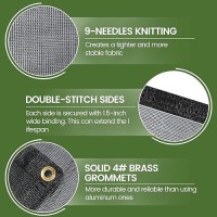 Windscreensupplyco 6070 10 Ft X 20 Ft Mesh Tarpshade Cloth 9Needle Knitted Heavy Duty Black With Grommets For Green House