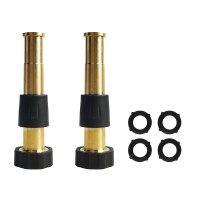 Hourleey 2 Pcs 5 Heavy Duty Brass Nozzles Brass Jet Sweeper Garden Hose Nozzle 34 Ght Nozzles For Garden Watering Car An