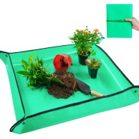 Playwo 39 X 39 Extra Large Repotting Mat For Indoor Plant Transplanting And Dirt Control Portable Potting Tray Succulent Pl