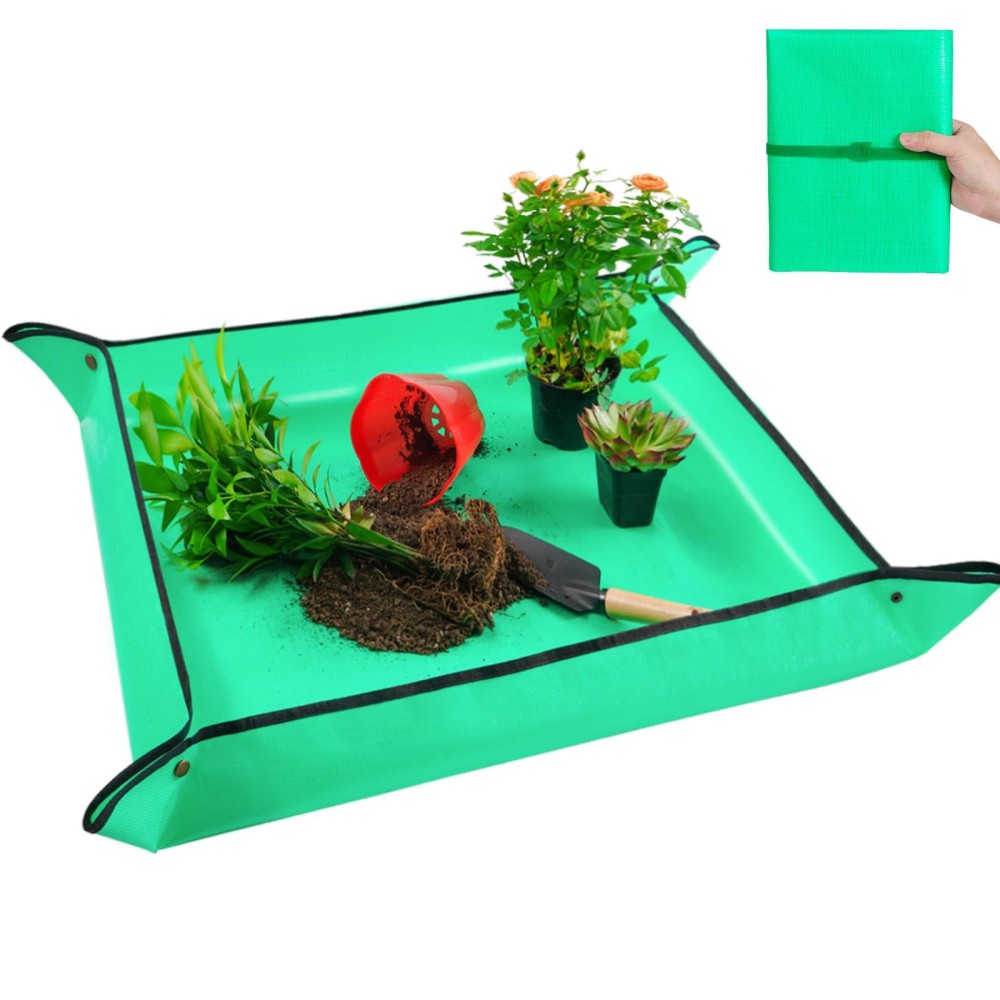 27 X 27 Repotting Mat For Indoor Plants Transplanting And Dirt Control Portable Potting Tray Succulent Planting Mat Gardeni