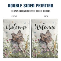 Floral Yorkie Garden Flag Spring Summer Yard Flag Flower Yorkshire Terrier Dog Garden Flags For Outside Small Outdoor Welcome Fl