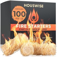 Fire Starter 100 Pcs - Natural Fire Starters For Indoor & Outdoor  Firestarter For Wood Stove  Fireplace Campfires  Chimney  Grill  Fire Pit  Bbq