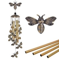 Outdoor Bee Wind Chimes Decor  Memorial Wind Chimes  Mobile Bee Wind Bells  Bee Wind Catcher  Bronze Bee Wind Chimes For Home  Yard  Patio  Garden Bee Decoration  Festival Gifts For Mom  Bronze Chimes