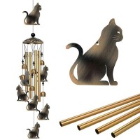 Outdoor Cat Wind Chimes Decor Memorial Wind Chimes Mobile Cat Wind Bells Cat Wind Catcher Bronze Cat Wind Chimes For Home Y